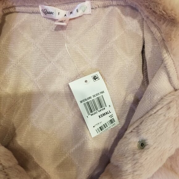 Pink Faux Fur Vest Crave Fame XS New - Picture 2 of 5